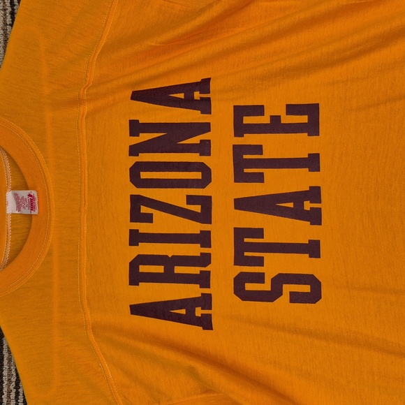 H. Wolf & Sons Other - ARIZONA STATE UNIVERSITY Maroon Gold Cotton Single Stitch Ringer Jersey T Shirt